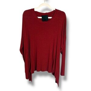 Blanque Red Raw Edge Blouse Size XL